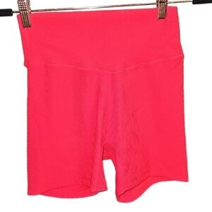 Buffbunny Material Girl Ribbed Short - Salsa Red Large 4"